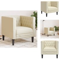 Chesterfield-Sessel Creme Kunstleder - Chesterfield-Sessel - Chesterfield Sessel - Chesterfield Clubsessel - Chesterfield Loungesessel von VIDAXL