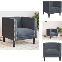 Chesterfield-Sessel Dunkelgrau Samt - Chesterfield Sessel - Sessel - Clubsessel - Fernsehsessel Chesterfield-Sessel Dunkelgrau Samt - Chesterfield Sessel - Sessel - Clubsessel - Fernsehsessel von VIDAXL