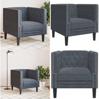 Chesterfield-Sessel Dunkelgrau Samt - Vidaxl von VIDAXL