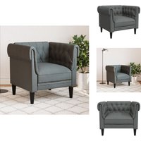 Chesterfield-Sessel Dunkelgrau Stoff - Chesterfield Sessel - Sofa - Lounge Chair - Esszimmerstuhl - Grau von VIDAXL