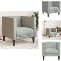 Chesterfield-Sessel Hellgrau Samt - Chesterfield Sessel - Chesterfield Cocktailsessel - Chesterfield Loungesessel - Chesterfield Clubsessel von VIDAXL