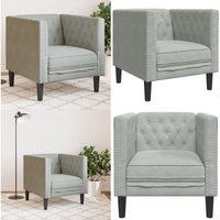 Chesterfield-Sessel Hellgrau Samt - Vidaxl von VIDAXL