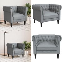 Vidaxl - Chesterfield-Sessel Hellgrau Stoff - Chesterfield Sessel - Sofa - Lounge Chair - Lesesessel - Grau - Home & Living von VIDAXL