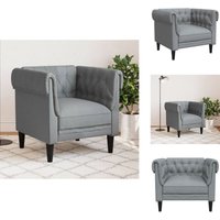 Chesterfield-Sessel Hellgrau Stoff - Chesterfield Sessel - Sofa - Lounge Chair - Lesesessel - Grau von VIDAXL