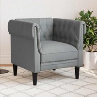 Vidaxl - Chesterfield-Sessel Hellgrau Stoff 919836 von VIDAXL