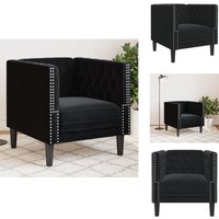 Chesterfield-Sessel Schwarz Samt - Chesterfield Sessel - Chesterfield Cocktailsessel - Chesterfield Loungesessel - Chesterfield Clubsessel von VIDAXL
