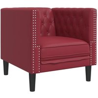 Chesterfield-Sessel Weinrot Kunstleder Vidaxl von VIDAXL