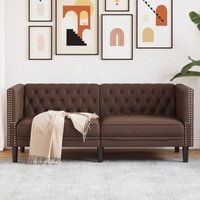 Chesterfield-Sofa 2-Sitzer Braun Kunstleder Vidaxl Chesterfield-Sofa 2-Sitzer Braun Kunstleder Vidaxl von VIDAXL