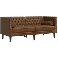 Chesterfield-Sofa 2-Sitzer Braun Kunstleder in Wildleder-Optik vidaXL Chesterfield-Sofa 2-Sitzer Braun Kunstleder in Wildleder-Optik vidaXL von VIDAXL