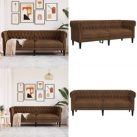 Chesterfield-Sofa 3-Sitzer Braun Stoff - Chesterfield Sofa - Leder Sofa - Couchtisch - Wohnzimmer Dekoration - Sessel - Home & Living Chesterfield-Sofa 3-Sitzer Braun Stoff - Chesterfield Sofa - Leder Sofa - Couchtisch - Wohnzimmer Dekoration - Sessel - Home & Living von VIDAXL