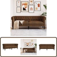 Chesterfield-Sofa 3-Sitzer Braun Stoff - Chesterfield Sofa - Leder Sofa - Couchtisch - Wohnzimmer Dekoration - Sessel Chesterfield-Sofa 3-Sitzer Braun Stoff - Chesterfield Sofa - Leder Sofa - Couchtisch - Wohnzimmer Dekoration - Sessel von VIDAXL