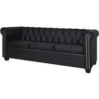 Vidaxl - Chesterfield-Sofa 3-Sitzer Kunstleder Schwarz von VIDAXL