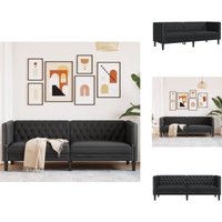 Chesterfield-Sofa 3-Sitzer Schwarz Kunstleder - Chesterfield-Sofa - Chesterfield Sofa - Chesterfield Möbel - Couch Chesterfield-Sofa 3-Sitzer Schwarz Kunstleder - Chesterfield-Sofa - Chesterfield Sofa - Chesterfield Möbel - Couch von VIDAXL