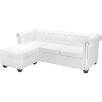 Chesterfield-Sofa L-Form Kunstleder Weiß Vidaxl Chesterfield-Sofa L-Form Kunstleder Weiß Vidaxl von VIDAXL