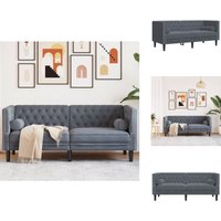 Chesterfield-Sofa mit Nackenrollen 2-Sitzer Dunkelgrau Samt - Chesterfield-Sofa - Chesterfield-Sofas - Sofa - Couch von VIDAXL