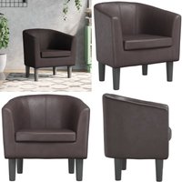 Clubsessel Braun Kunstleder - Moderner Sessel - Couchtisch - Wohnraum Dekoration - Leder Sessel - Braun Sofa - Home & Living von VIDAXL