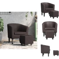 Clubsessel mit Fußhocker Braun Kunstleder - Clubsessel - Sessel - Lounge Chair - Lederlook - Braun Clubsessel mit Fußhocker Braun Kunstleder - Clubsessel - Sessel - Lounge Chair - Lederlook - Braun von VIDAXL