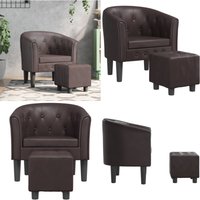 Vidaxl - Clubsessel mit Fußhocker Braun Kunstleder - Moderner Sessel - Clubsessel - Lounge Chair - Polstersessel - Ledersessel - Home & Living von VIDAXL