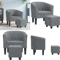 Clubsessel mit Fußhocker Dunkelgrau Samt - Samtsofa - Lounge Chair - Sessel Grau - Gemütlicher Sessel - Bequeme Möbel - Home & Living Clubsessel mit Fußhocker Dunkelgrau Samt - Samtsofa - Lounge Chair - Sessel Grau - Gemütlicher Sessel - Bequeme Möbel - Home & Living von VIDAXL