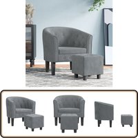 Clubsessel mit Fußhocker Dunkelgrau Samt - Samtsofa - Lounge Chair - Sessel Grau - Gemütlicher Sessel - Bequeme Möbel Clubsessel mit Fußhocker Dunkelgrau Samt - Samtsofa - Lounge Chair - Sessel Grau - Gemütlicher Sessel - Bequeme Möbel von VIDAXL
