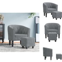 Vidaxl - Clubsessel mit Fußhocker Dunkelgrau Samt - Samtsofa - Lounge Chair - Sessel Grau - Gemütlicher Sessel - Bequeme Möbel Vidaxl - Clubsessel mit Fußhocker Dunkelgrau Samt - Samtsofa - Lounge Chair - Sessel Grau - Gemütlicher Sessel - Bequeme Möbel von VIDAXL