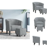 Clubsessel mit Fußhocker Dunkelgrau Samt - Samtsofa - Lounge Chair - Sessel Grau - Gemütlicher Sessel - Bequeme Polstersitze Clubsessel mit Fußhocker Dunkelgrau Samt - Samtsofa - Lounge Chair - Sessel Grau - Gemütlicher Sessel - Bequeme Polstersitze von VIDAXL