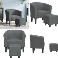Clubsessel mit Fußhocker Dunkelgrau Stoff - Moderner Clubsessel - Sessel - Lounge Chair - Gemütlicher Sessel - Grau Sofa - Home & Living Clubsessel mit Fußhocker Dunkelgrau Stoff - Moderner Clubsessel - Sessel - Lounge Chair - Gemütlicher Sessel - Grau Sofa - Home & Living von VIDAXL