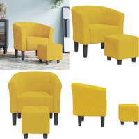 Clubsessel mit Fußhocker Gelb Samt - Vidaxl Clubsessel mit Fußhocker Gelb Samt - Vidaxl von VIDAXL