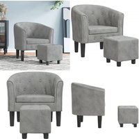 Clubsessel mit Fußhocker Hellgrau Samt - Samtsofa - Sessel Hellgrau - Lounge Chair - Bequeme Möbel - Wohnzimmer Dekoration - Home & Living Clubsessel mit Fußhocker Hellgrau Samt - Samtsofa - Sessel Hellgrau - Lounge Chair - Bequeme Möbel - Wohnzimmer Dekoration - Home & Living von VIDAXL