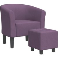 Clubsessel mit Fußhocker Lila Stoff Vidaxl Clubsessel mit Fußhocker Lila Stoff Vidaxl von VIDAXL