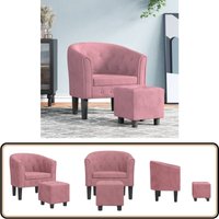 Clubsessel mit Fußhocker Rosa Samt - Samtsofa - Akzentstuhl - Lounge Chair - Bequeme Sessel - Rosa Sofa Clubsessel mit Fußhocker Rosa Samt - Samtsofa - Akzentstuhl - Lounge Chair - Bequeme Sessel - Rosa Sofa von VIDAXL