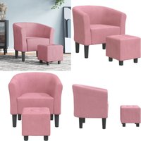Clubsessel mit Fußhocker Rosa Samt - Samtsofa - Sessel Rosa - Lounge Chair - Gemütlicher Sessel - Sofa Set - Home & Living von VIDAXL