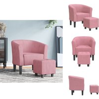 Clubsessel mit Fußhocker Rosa Samt - Samtsofa - Sessel Rosa - Lounge Chair - Gemütlicher Sessel - Sofa Set Clubsessel mit Fußhocker Rosa Samt - Samtsofa - Sessel Rosa - Lounge Chair - Gemütlicher Sessel - Sofa Set von VIDAXL