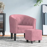 Clubsessel mit Fußhocker Rosa Samt Vidaxl Clubsessel mit Fußhocker Rosa Samt Vidaxl von VIDAXL
