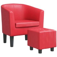 Clubsessel mit Fußhocker Rot Kunstleder Vidaxl Clubsessel mit Fußhocker Rot Kunstleder Vidaxl von VIDAXL