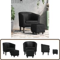 Clubsessel mit Fußhocker Schwarz Kunstleder - Clubsessel - Sessel - Lounge Chair - Wohnzimmer Dekoration - Schwarzes Sofa Clubsessel mit Fußhocker Schwarz Kunstleder - Clubsessel - Sessel - Lounge Chair - Wohnzimmer Dekoration - Schwarzes Sofa von VIDAXL