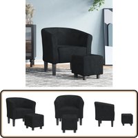 Clubsessel mit Fußhocker Schwarz Samt - Samtsofa - Sessel Schwarz - Lounge Chair - Beistelltisch - Deko Couchtisch Clubsessel mit Fußhocker Schwarz Samt - Samtsofa - Sessel Schwarz - Lounge Chair - Beistelltisch - Deko Couchtisch von VIDAXL