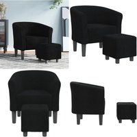 Clubsessel mit Fußhocker Schwarz Stoff - Moderner Clubsessel - Lounge Chair - Sessel Schwarz - Sofa Set - Gemütlicher Sessel - Home & Living Clubsessel mit Fußhocker Schwarz Stoff - Moderner Clubsessel - Lounge Chair - Sessel Schwarz - Sofa Set - Gemütlicher Sessel - Home & Living von VIDAXL