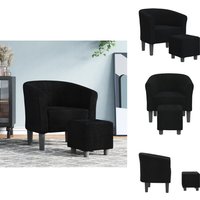 Clubsessel mit Fußhocker Schwarz Stoff - Moderner Clubsessel - Lounge Chair - Sessel Schwarz - Sofa Set - Gemütlicher Sessel Clubsessel mit Fußhocker Schwarz Stoff - Moderner Clubsessel - Lounge Chair - Sessel Schwarz - Sofa Set - Gemütlicher Sessel von VIDAXL