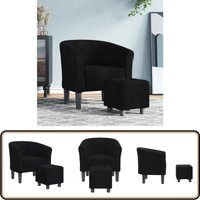 Clubsessel mit Fußhocker Schwarz Stoff - Moderner Clubsessel - Lounge Chair - Sessel Schwarz - Sofa Set - Gemütlicher Sessel Clubsessel mit Fußhocker Schwarz Stoff - Moderner Clubsessel - Lounge Chair - Sessel Schwarz - Sofa Set - Gemütlicher Sessel von VIDAXL