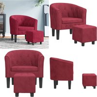 Clubsessel mit Fußhocker Weinrot Samt - Samt Sessel - Weinrot Sessel - Lounge Sessel - Bequeme Sessel - Clubsessel - Home & Living Clubsessel mit Fußhocker Weinrot Samt - Samt Sessel - Weinrot Sessel - Lounge Sessel - Bequeme Sessel - Clubsessel - Home & Living von VIDAXL