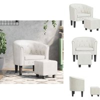 Clubsessel mit Fußhocker Weiß Kunstleder - Moderner Sessel - Lounge Sessel - Clubsessel - Wohnraum Dekoration - Sofa Set Clubsessel mit Fußhocker Weiß Kunstleder - Moderner Sessel - Lounge Sessel - Clubsessel - Wohnraum Dekoration - Sofa Set von VIDAXL