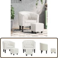 Clubsessel mit Fußhocker Weiß Kunstleder - Moderner Sessel - Lounge Sessel - Clubsessel - Wohnraum Dekoration - Sofa Set Clubsessel mit Fußhocker Weiß Kunstleder - Moderner Sessel - Lounge Sessel - Clubsessel - Wohnraum Dekoration - Sofa Set von VIDAXL
