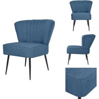Cocktailsessel Blau Stoff - Cocktailsessel - Sessel Blau - Wohnzimmersessel - Retro Stuhl - Polsterstuhl Cocktailsessel Blau Stoff - Cocktailsessel - Sessel Blau - Wohnzimmersessel - Retro Stuhl - Polsterstuhl von VIDAXL