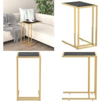 Vidaxl - Computer-Beistelltisch Schwarz Marmor 50x35x65 cm Hartglas - Kommode - Nachttisch - Couchtisch - Beistelltisch - Wohnzimmermöbel - Home & von VIDAXL