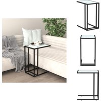 Computer-Beistelltisch Weiß Marmor 50x35x65 cm Hartglas - Kommode - Nachttisch - Couchtisch - Beistelltisch - Wohnzimmermöbel von VIDAXL