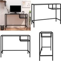 Vidaxl - Computertisch Schwarz Marmor 100x36x74 cm Hartglas - Schreibtisch - Glastisch - Computertisch - Bürotisch - Moderner Schreibtisch - Home & von VIDAXL