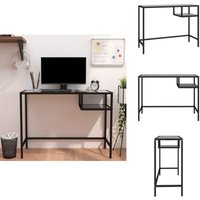Vidaxl - Computertisch Schwarz Marmor 100x36x74 cm Hartglas - Schreibtisch - Glastisch - Computertisch - Bürotisch - Moderner Schreibtisch von VIDAXL
