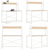 Vidaxl - Computertisch Weiß und Eiche 120x60x138 cm - Bürostuhl - Schreibtisch - Home Office - Arbeitsplatzgestaltung - Moderner Schreibtisch - Home von VIDAXL