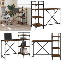 Vidaxl - Computertisch mit Regal Räuchereiche 120x47x109 cm - Schreibtisch - Computertisch - Home Office - Arbeitsplatz - Regal - Home & Living von VIDAXL